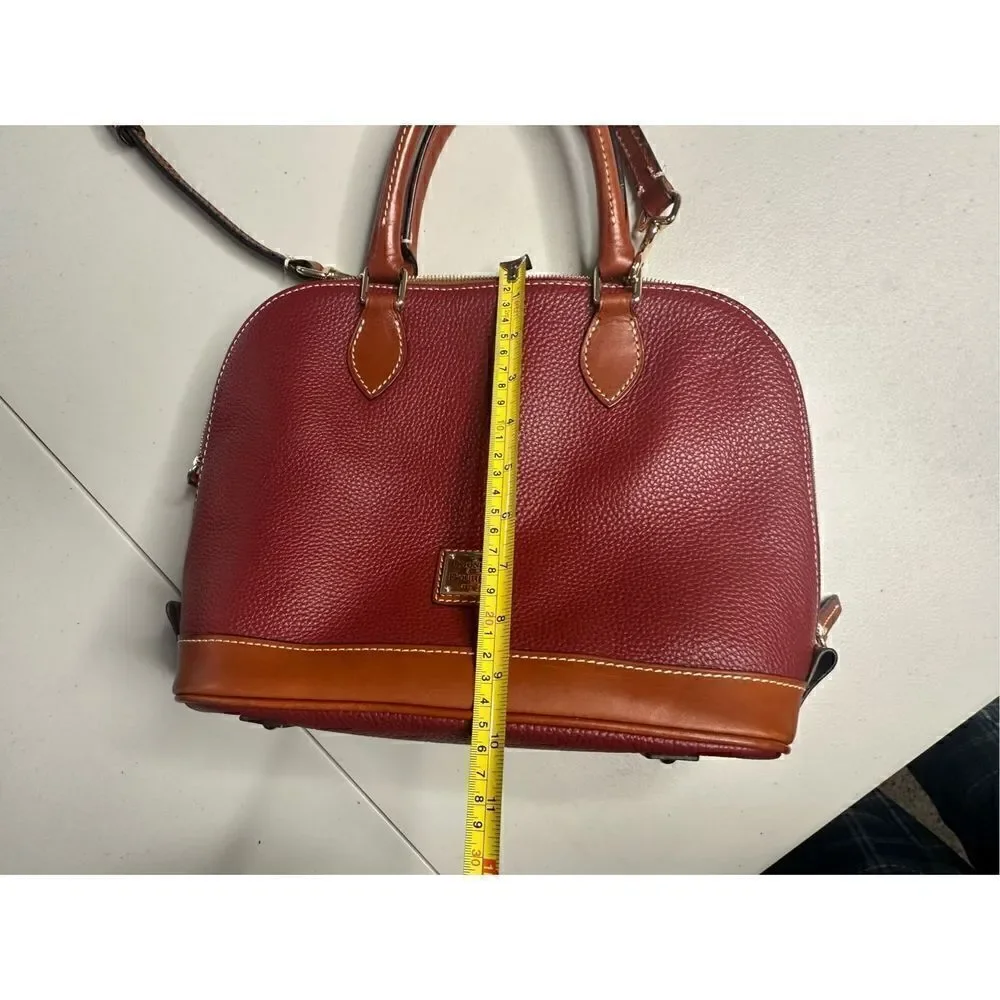 Dooney & Bourke Pebbled Grain Leather Satchel Handbag Burgundy Comes w/ Dust Bag